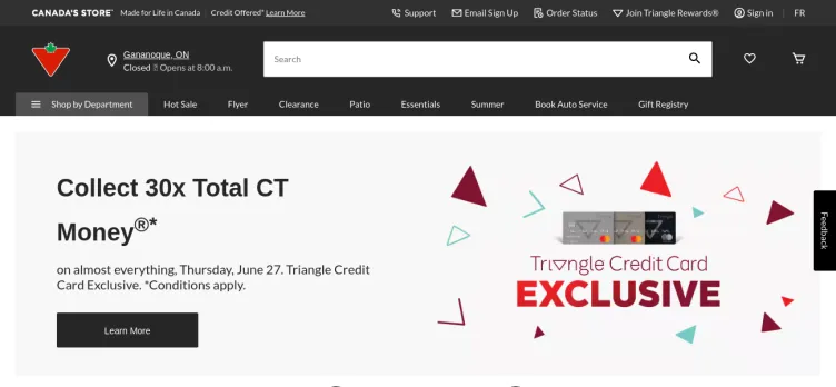 Screenshot Canadian Tire