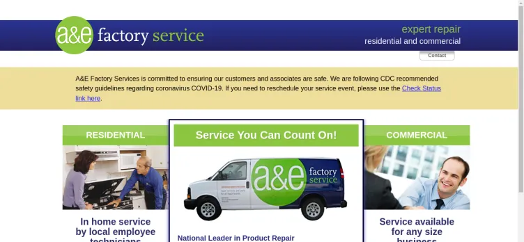 Screenshot A&E Factory Service