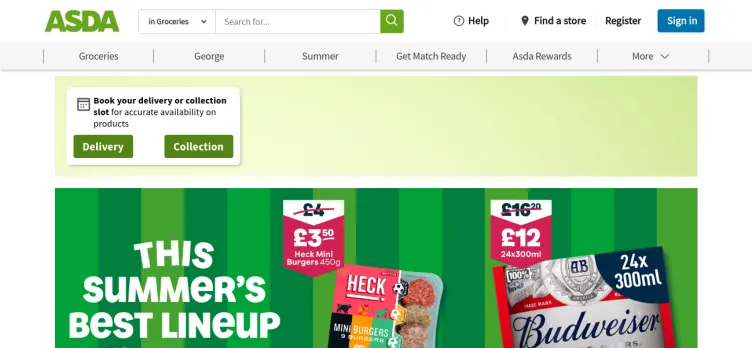 Screenshot Asda Stores