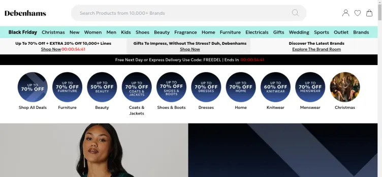 Screenshot Debenhams