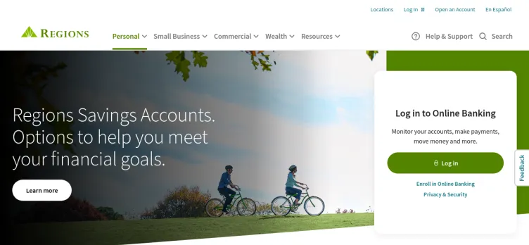 Screenshot Regions Financial