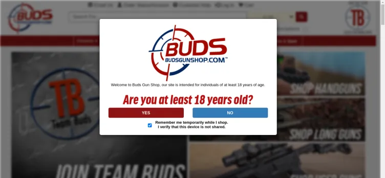 Screenshot BudsGunShop.com