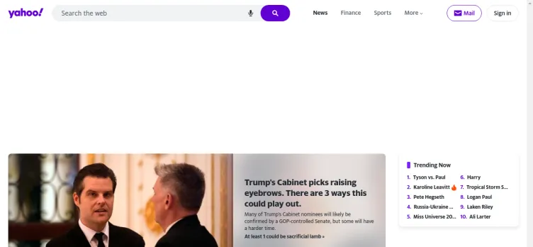 Screenshot Yahoo!