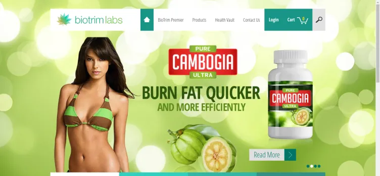 Screenshot BioTrim Labs / SlimLivingClub.com