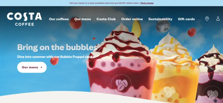 Screenshot Costa Coffee