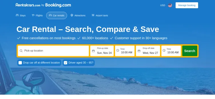 Screenshot RentalCars.com