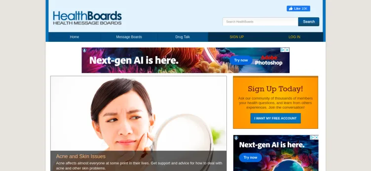 Screenshot HealthBoards.com