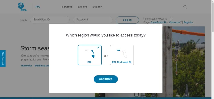 Screenshot Florida Power & Light [FPL]
