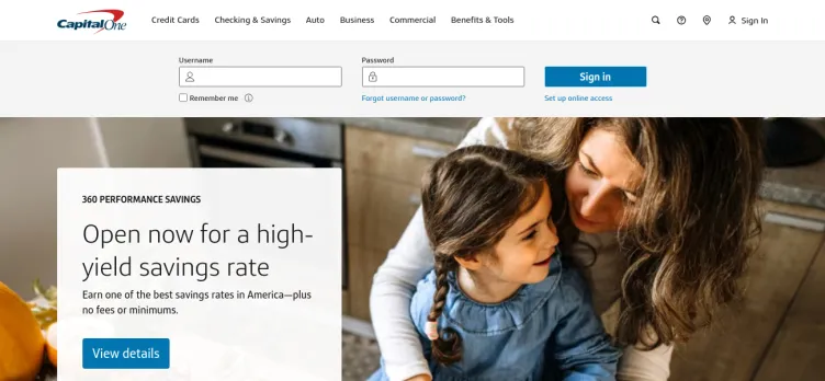 Screenshot Capital One
