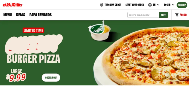 Screenshot Papa John's