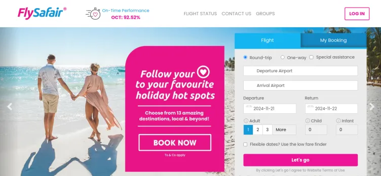 Screenshot FlySafair / Safair Operations