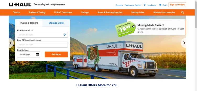 Screenshot U-Haul International