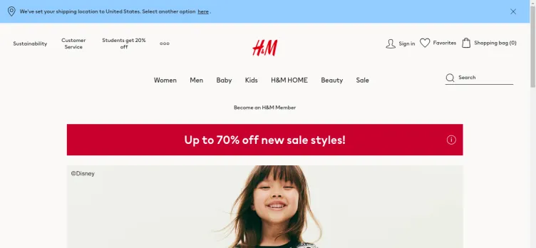 Screenshot H & M Hennes & Mauritz