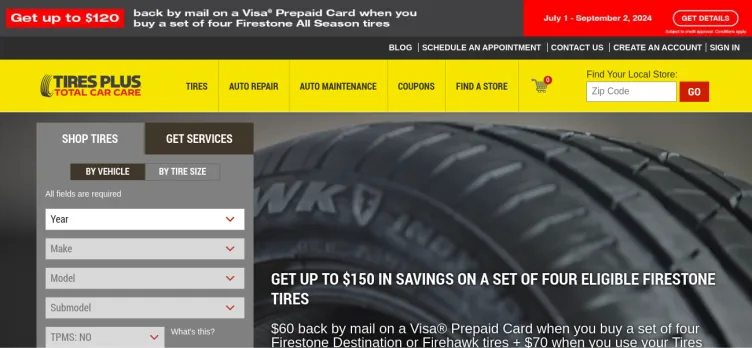 Screenshot Tires Plus Total Car Care