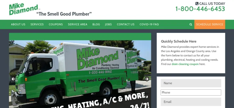 Screenshot Mike Diamond Services