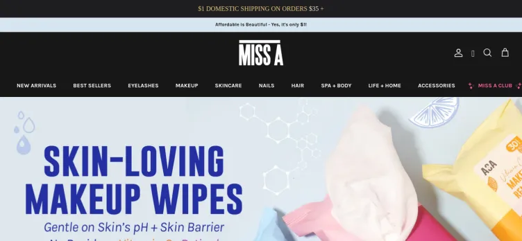 Screenshot ShopMissA.com