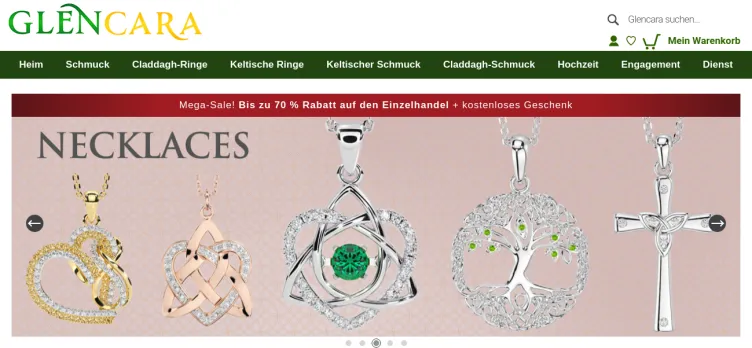 Screenshot Glencara Irish Jewelry