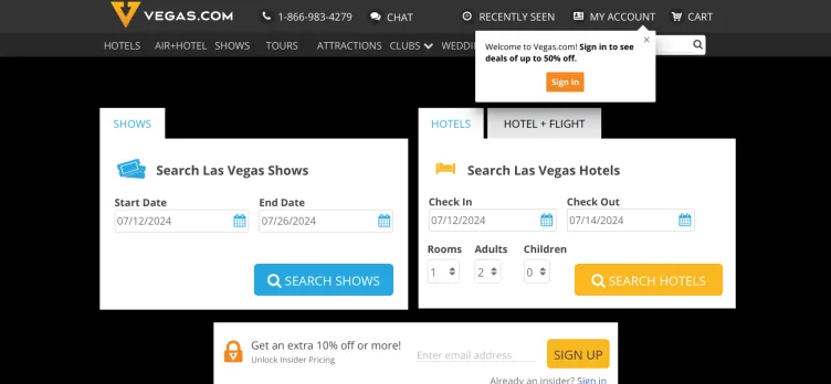 Screenshot Vegas.com