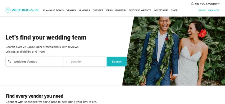 Screenshot WeddingWire