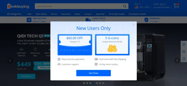 Screenshot GeekBuying.com