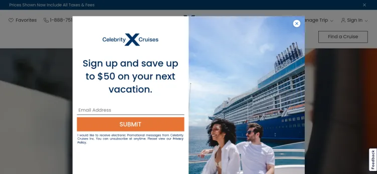 Screenshot Celebrity Cruises