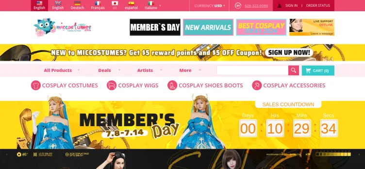 Screenshot MicCostumes.com