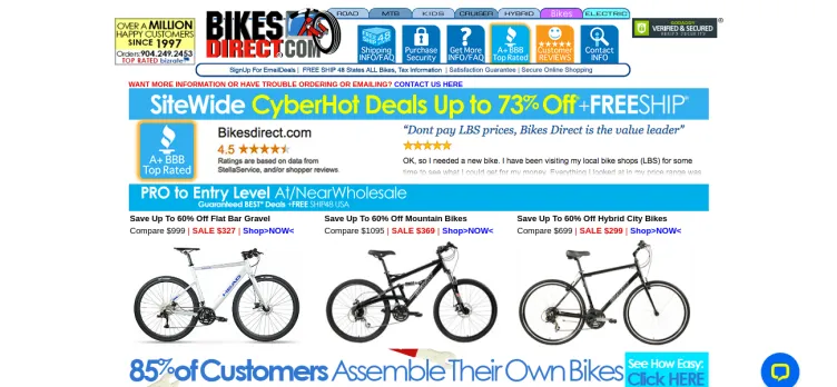 Screenshot Bikesdirect.com