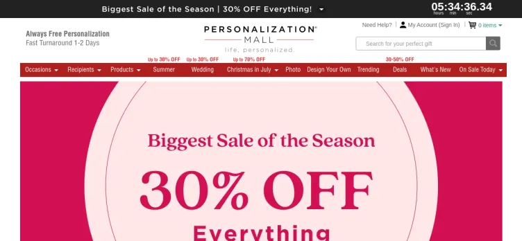 Screenshot PersonalizationMall