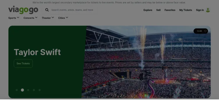 Screenshot Viagogo