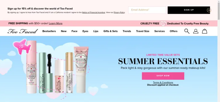 Screenshot TooFaced