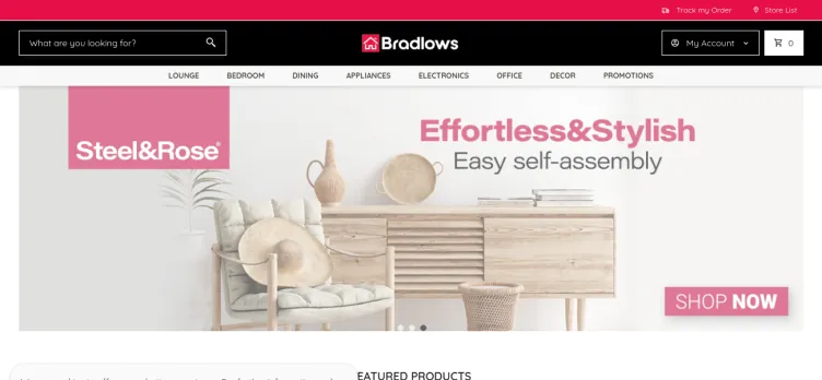 Screenshot Bradlows Furniture