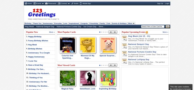 Screenshot 123Greetings.com