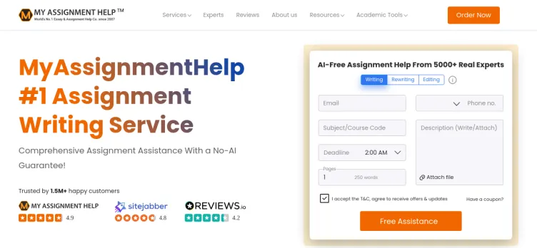 Screenshot MyAssignmentHelp.com
