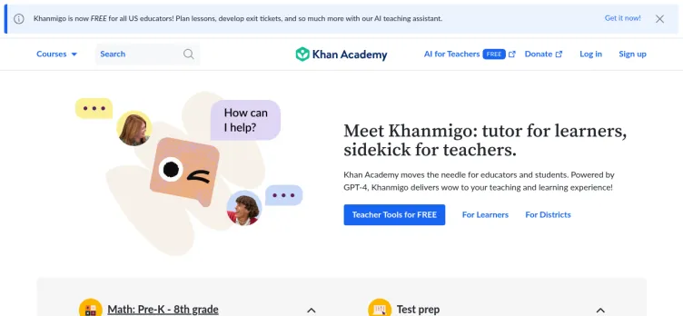 Screenshot Khan Academy