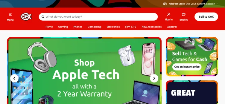 Screenshot CeX / WeBuy.com