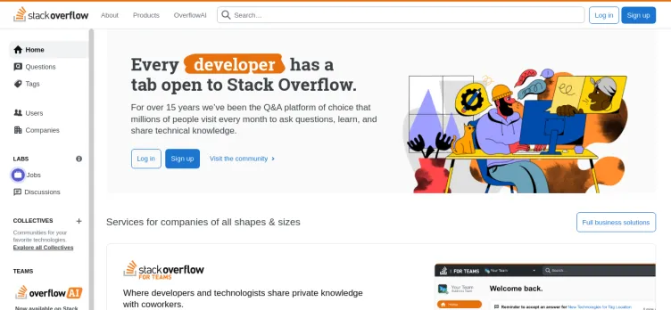 Screenshot StackOverflow / Stack Exchange