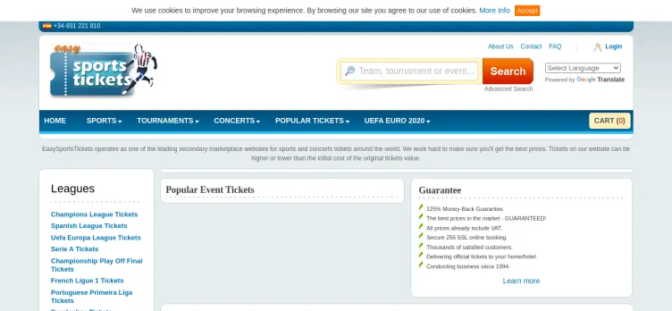 Screenshot EasySportsTickets.com