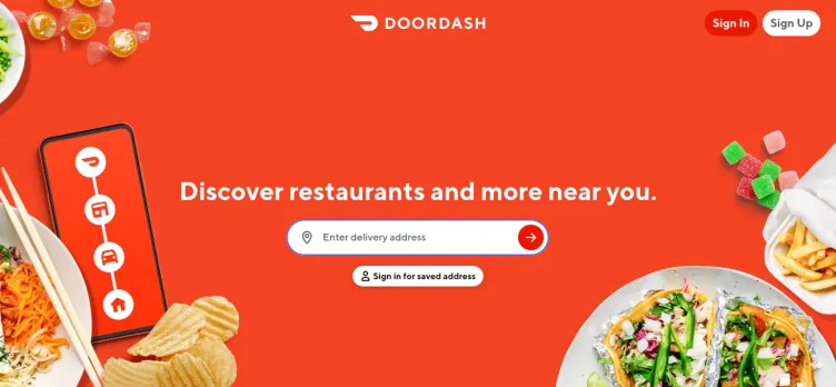 Screenshot DoorDash