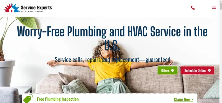 Screenshot Service Experts Heating & Air Conditioning