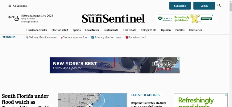 Screenshot Sun Sentinel