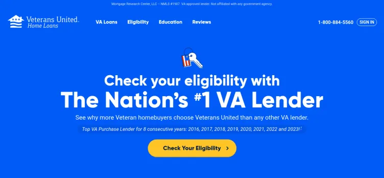 Screenshot Veterans United Home Loans