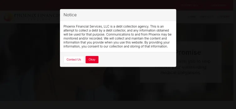 Screenshot Phoenix Financial Services