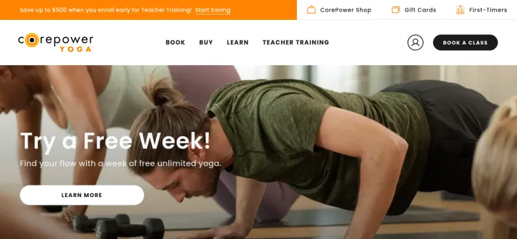 Screenshot CorePower Yoga