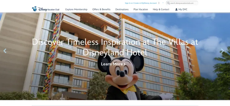 Screenshot Disney Vacation Club