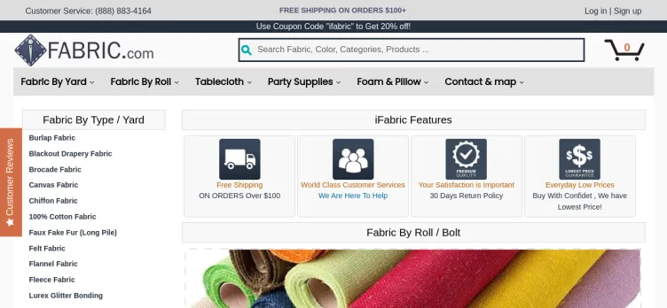 Screenshot iFabric.com