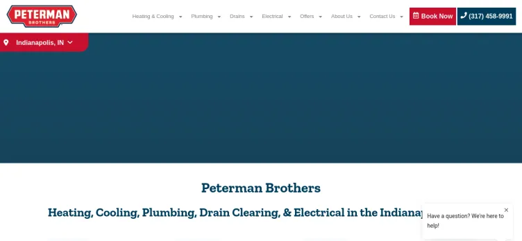 Screenshot Peterman Brothers Heating, Cooling, Plumbing & Electrical