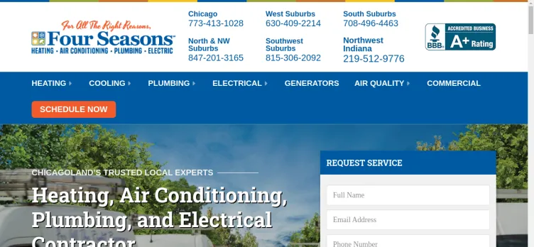 Screenshot Four Seasons Heating & Air Conditioning