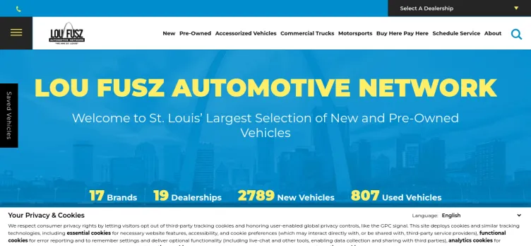 Screenshot Lou Fusz Automotive Network