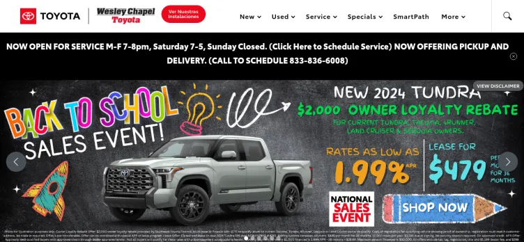 Screenshot Wesley Chapel Toyota