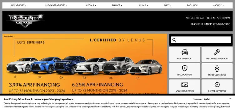 Screenshot Tri-County Lexus